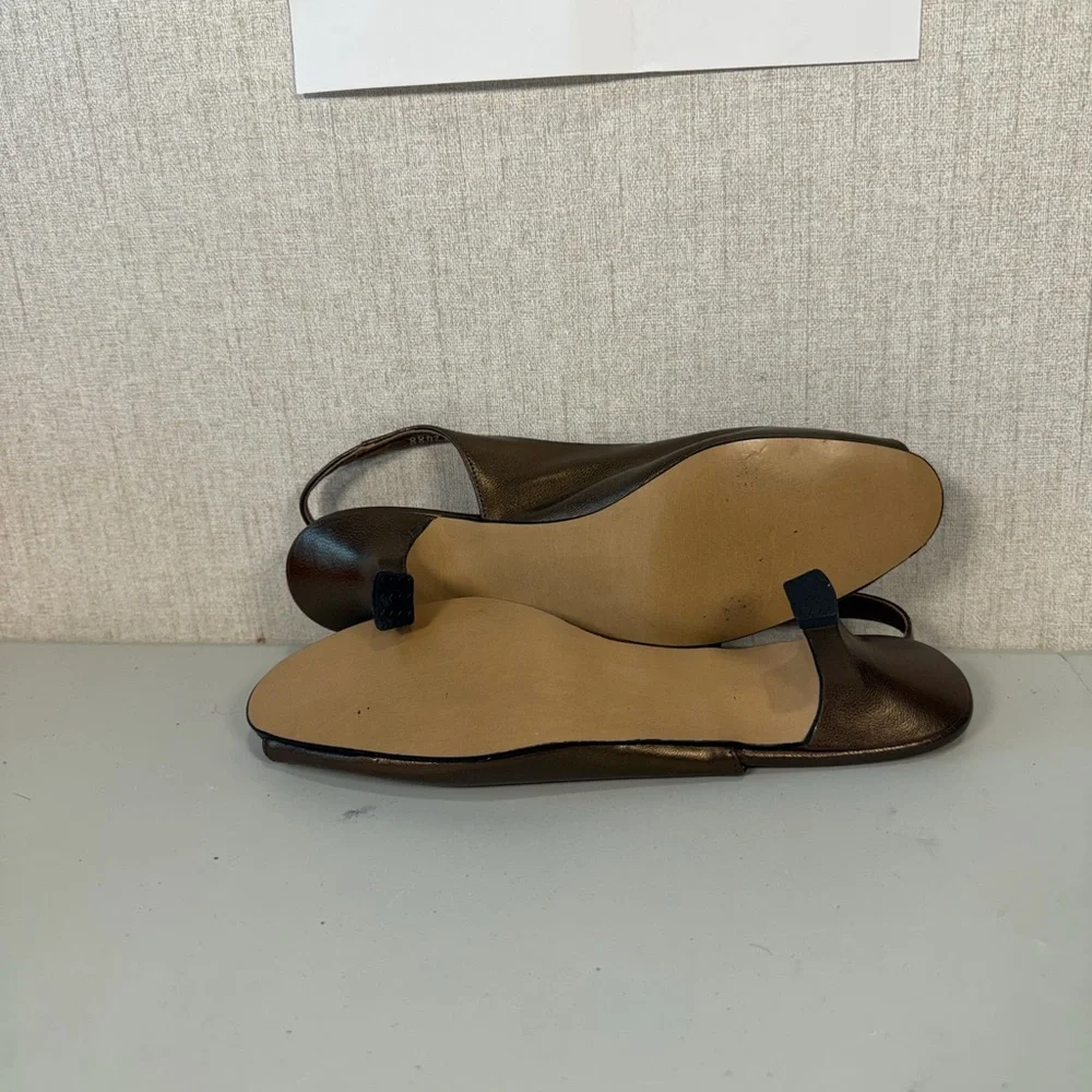 magdesians women's shoes Peep Toe Slingback Kitten Heel Size 7S‎ Brown